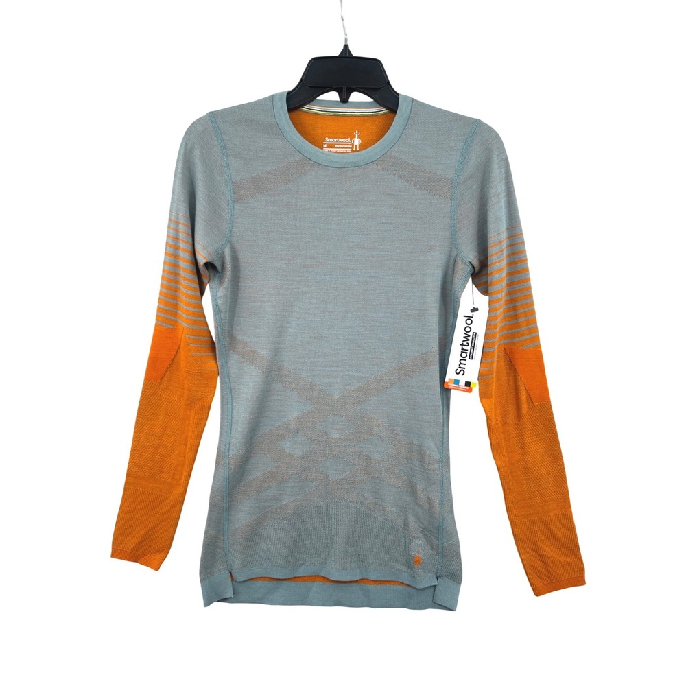 Smartwool Intraknit Thermal Merino Crew Size M Lead Marmalade Base Layer NWT